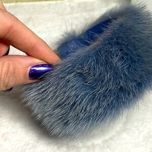 Salvatore Ferragamo Blue Fur Bracelet